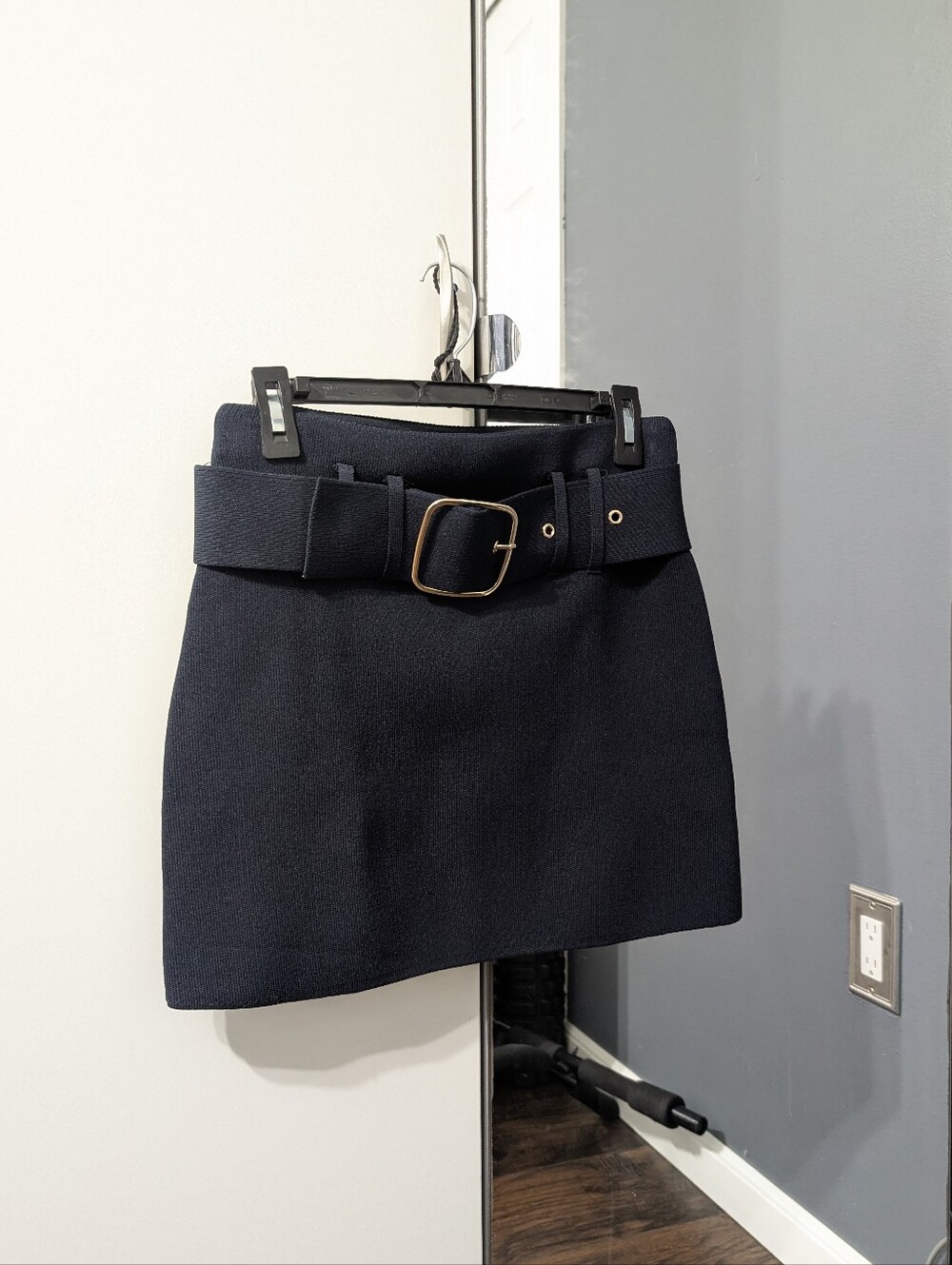 Zara Navy Mini Skirt with Wide Belt